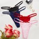 thumbnail image 2 of Gibobby Calzoncillos sexy Tanga para mujer europea y americana, ropa interior sin de cintura con de amor sexi y pajarita(Azul,CH), 2 of 5