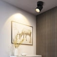 thumbnail image 5 of Lámpara de techo blanca de 12 W, 1 foco LED, ajustable, moderna, giratoria, para interior, oficina, sala de estar, cocina, comedor (negro, blanco cálido)., 5 of 5