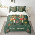 thumbnail image 2 of Manfei Merry Christmas Bedding Comforter Set 7pcs for Boys Girls, Cartoon Nutcracker Full Bedding Set, Xmas Tree Star Snowflake Fitted Sheet Flat Sheet, Super Cozy Room Decor, 2 of 8