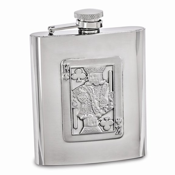 FB Jewels Silver-tone 8oz Playing Card Flask