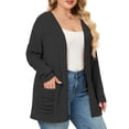 thumbnail image 3 of NISVIYA Women Plus Size Casual Sweaters Dressy Fall Winter Outerwear Coat Sweater Jacket Black, 3 of 7