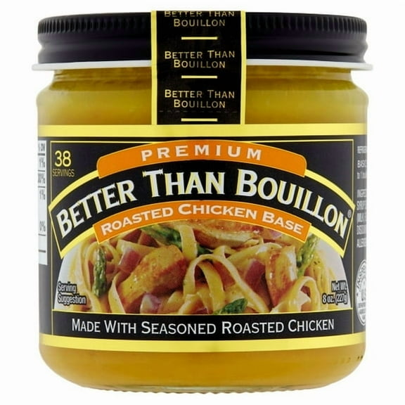 Better Than Bouillon Premium Roasted Chicken Base, Shelf-Stable, 8 oz Jar pack of 2