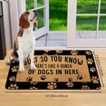 thumbnail image 4 of Soft Polyester Pet Mat with "Just So You Know There's Like a Bunch of Dogs in Here" Print, Quick-Dry Washable Dog Mat, Durable Floor Mat for Entryway, Bathroom, Kitchen, Living Room & Office, 4 of 10