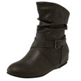 thumbnail image 1 of NECHOLOGY Botas Mujer Adulto Femenino Zapatos Botines mujer Elegantes y versátiles botas de hebilla con de arrugas grises, botines de mujer de corte bajo y tacón bajo (Grey, 8), 1 of 6
