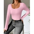 thumbnail image 4 of Ekouaer 2 Pack Long Sleeve Shirts for Womens Scoop Neck Tops Slim Fit Undershirts Basic Thermal Tee Shirt, 4 of 7