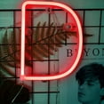 thumbnail image 2 of Letter Neon Lights, LED Neon Night Light Neon Lights Wall Decorative Night Light for Kids Bedroom Battery USB Operated Red, 2 of 7