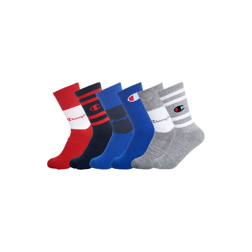 Champion Champion Unisex Socks, 6 Pack Crew Socks, Sizes 7 11