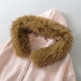 thumbnail image 4 of Womens Cropped Jackets Detachable Faux Fur Collar Hooded Full Zip Tunic Cardigan Casual Stylish Outwear With Pockets (S, White), 4 of 5