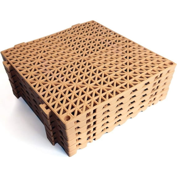 VinTile Modular Interlocking Cushion Floor Tiles Mat Non-Slip with Drainage Holes for Pool Shower Locker-Room Sauna Bath Deck Patio Garage Wet Area Mat