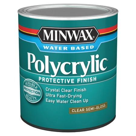 Minwax 64444444 Polycrylic Protective Finish, Clear Semi-Gloss, Clear, 1 Quart, (1 Piece, 1 Pack)