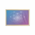 thumbnail image 1 of Geometry Wall Art with Frame, Round Forms in 2 Dimensional Space Axis Historical Artifact Image, Printed Fabric Poster for Bathroom Living Room, 35" x 23", Blue and Purple, by Ambesonne, 1 of 2