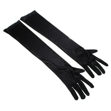 ERDOUY matte satin opera gloves length 53cm (black)