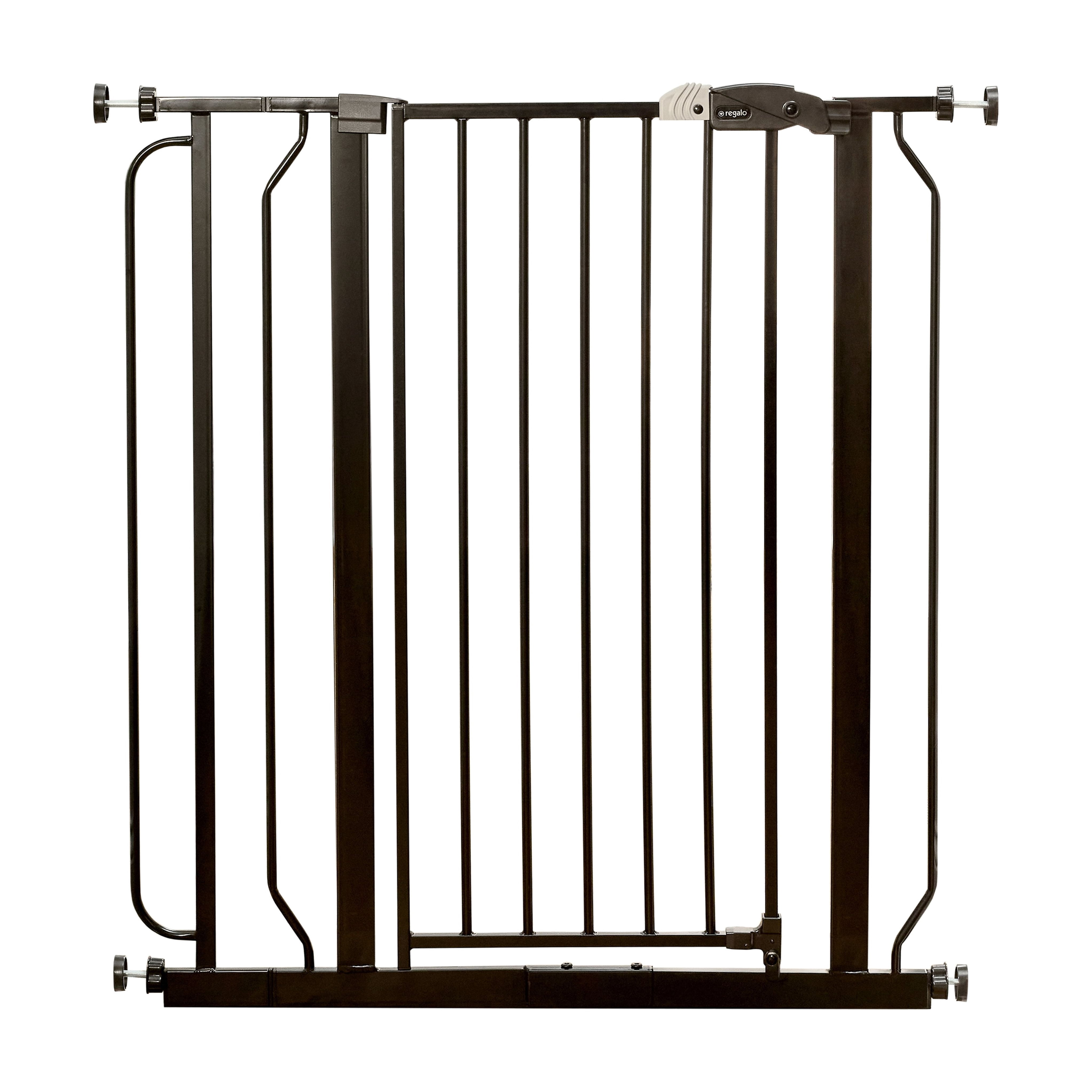 Regalo Easy Step Extra Tall Walk Thru Baby Safety Gate, Fits Openings 29-36.5 Inches, Black