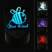 Be Kind Bumble Bee Kindness LED Night Light Sign 3D Illusion Desk Nightstand Lamp