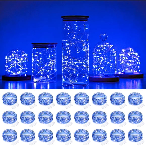 Guirnalda de luces Rivokeer, 24 unidades, 7 pies, 20 LED, funciona con pilas