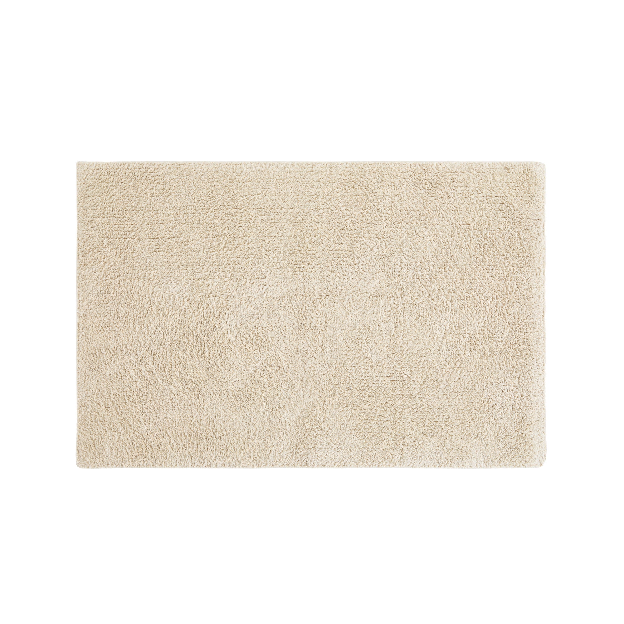 Noble Linens Reversible Dual-Texture Cotton Bath Mat, 34 in x 21 in, Natural