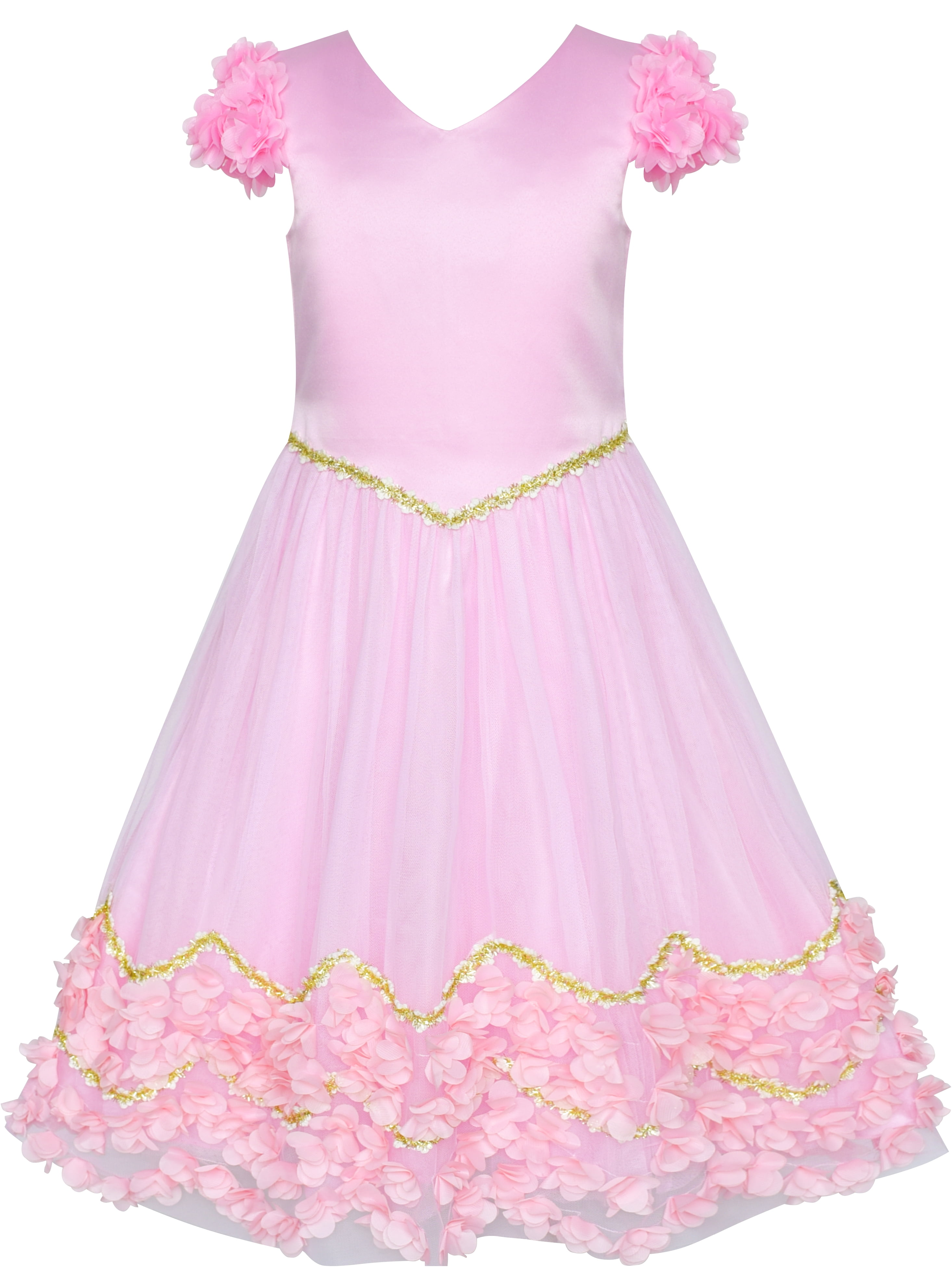 flower girl dresses with petals in the hem