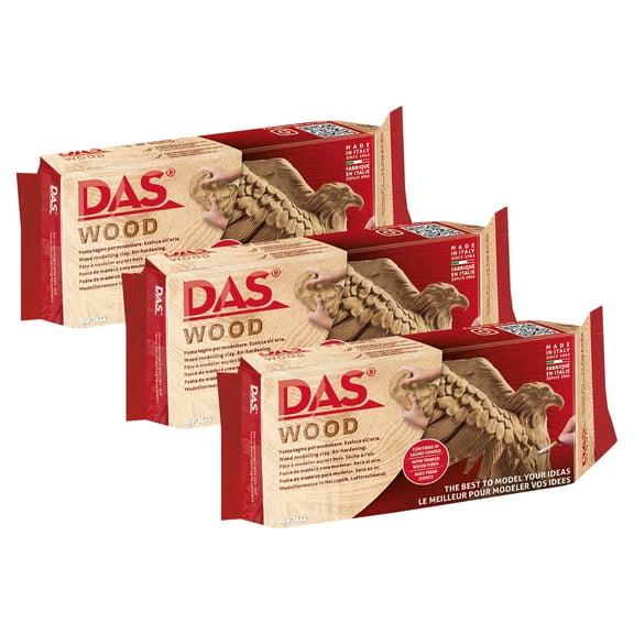 DAS Modeling Clay Air Hardening, Wood, 700g, 3 Pack