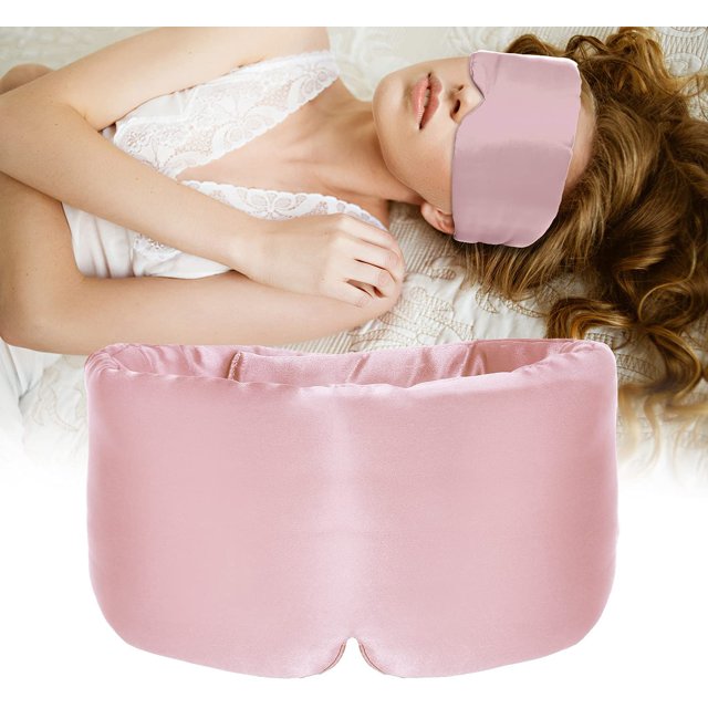 1 pieza de antifaz para dormir de seda para mujer para hombres, antifaz para dormir de seda de morera y antifaz para ojos con correa de velcro ajustable, antifaz opaco, siesta de yoga de viaje (rosa, JAMW Sencillez