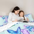 thumbnail image 4 of Castle Fairy Floral Butterfly Letter T Bedding Comforter Set 7 Pieces for Girls,Spring Garden Full Bedding Set for Kids, 4 of 7