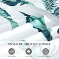 thumbnail image 4 of King Size Bed Sheets Set PC Soft Cooling Thread Count Microfiber Printed Sheet Deep Pocket Breathes Better Machine Washable Tropical Palm Tree Fronds Patterned Double, 4 of 7