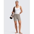thumbnail image 3 of CRZ YOGA Butterluxe No Front Seam Biker Shorts 6" High Waisted Lounge Pilates Workout Athletic Shorts For Womens, 3 of 5