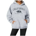 thumbnail image 2 of WEAIXIMIUNG Sweat à Capuche Décontracté pour Femmes Col Rond avec Poche Imprimé Lettre Anglaise, 2 of 3