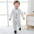 thumbnail image 2 of Zshosam Baby Boy Formal Outfit Baby Boy Clothes Suits Infant Gentleman Wedding Outfit Formal Dress Shirt Vest Bowtie Pants Baby Suit Sets Size 5T 6T,(White 5-6 Years), 2 of 7