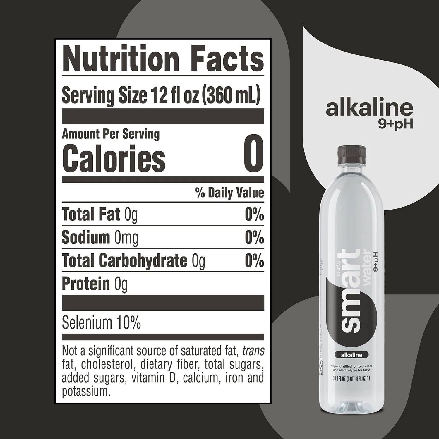 Smartwater Alkaline + Antioxidant Water, 1L Bottle (Pack of 15)