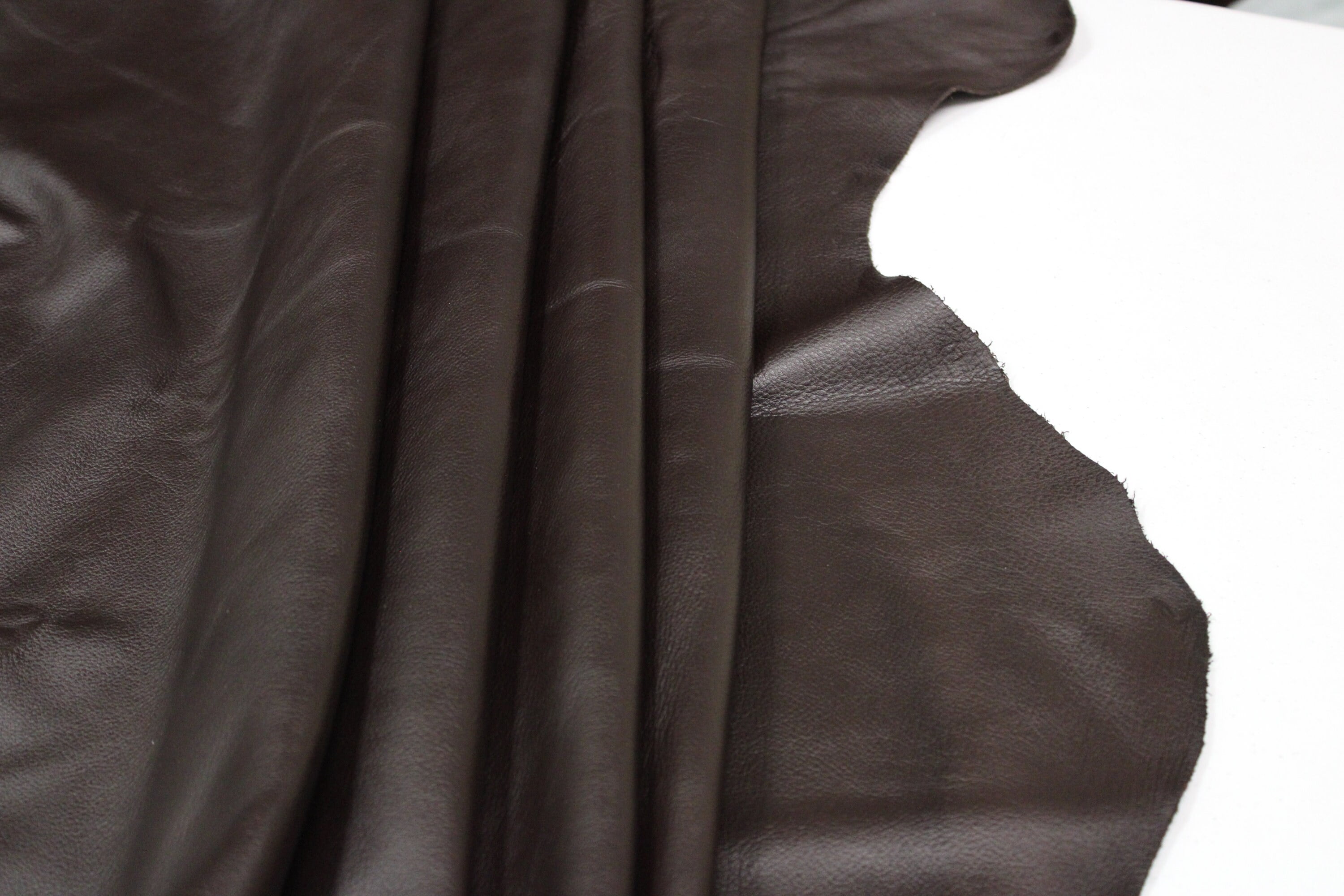 Chocolate Brown Leather- Upholstery Cowhide leather/ 2.5 oz - 3 oz (1.0 to 1.2mm) - Soft leather for crafts projects