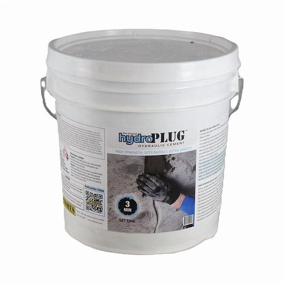 Je Tomes Hydraulic Cement, Pail, Gray, Hydroplug C120