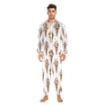 thumbnail image 3 of FORMRS Onesies Pajama for Adults Unisex Hoodie Winter Jumpsuit One Piece Sleepwear, Sizes S-2XL, Brown Ice Cream Pattern, 3 of 7