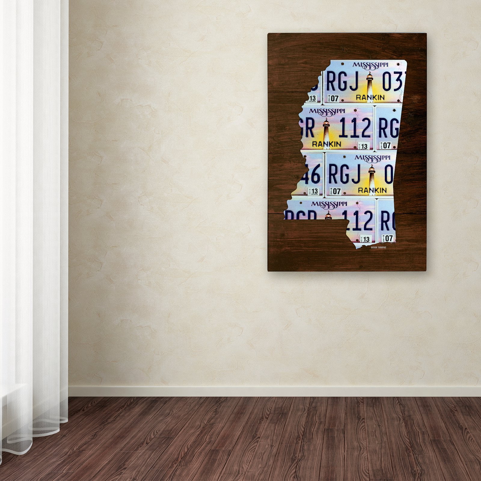 Trademark Fine Art 'Mississippi License Plate Map' Canvas Art by Design Turnpike