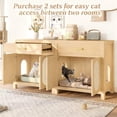 thumbnail image 4 of TOPCOMFY Cat Litter Box Furniture Hidden Enclosure with Scratching Board Doors Storage Drawer Wooden Cat Washroom House Table Nightstand Natural, 4 of 5