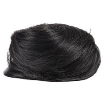 LHWEN Clip Wrap Wig Small Wrap Ball Head Wig Female Straight Hair Circle Black Brown Dished Hair Fluffy And Natural Beauty Salon Straight Hair Fun Lace Wavy Curls Braided Hair Synthetic Hair