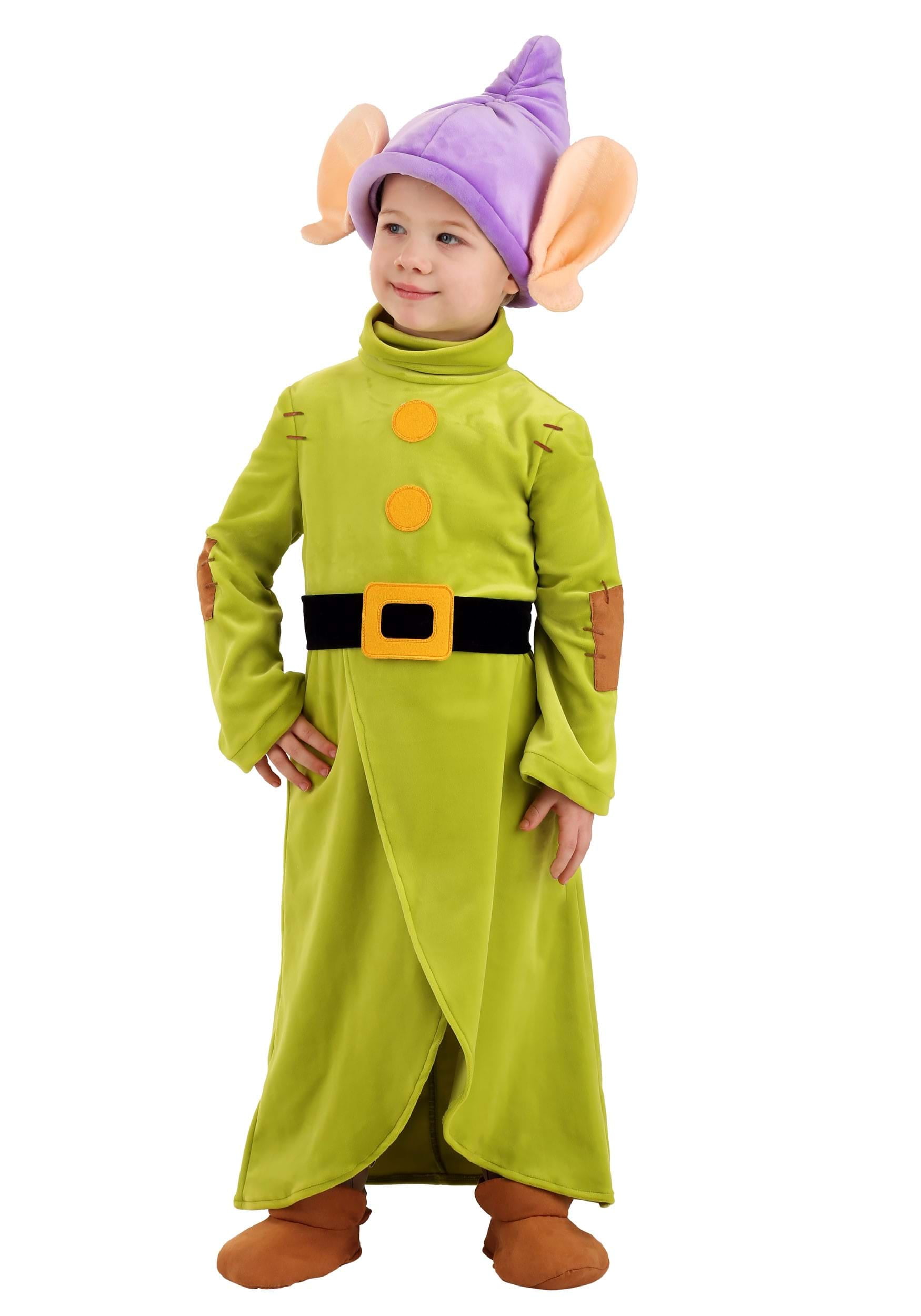 Adult Sizes Bashful Dwarf Costume Set Teen Toddler Baby Kids Snow White and the Seven Dwarfs 