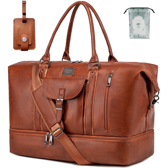 Bolsa de viaje de piel weiatas impermeable para hombre y mujer