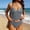 A335 Gray, variant on Tankini Sets for Women Plunge V Neck High Waisted Side Tie Two Piece Bathing Suits Mesh Splice Solid Slimming Pool Party