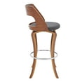 thumbnail image 3 of Armen Living Indoor Grady 25" Swivel Cream Faux Leather and Walnut Wood Bar Stool, 3 of 9