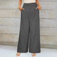 thumbnail image 2 of QYZEU Straight Pants for Women Women Summer Fashion High Waist Wide Leg Button Loose Casual Pants Ladies Business Casual Clothes Pants for Women Trendy Black M, 2 of 5