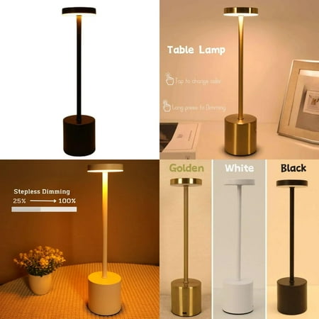 

WAGZOQN Simple Led Rechargeable Metal Table Lamp Bedside Creative Ambient Light Warm Modern Style Outdoor Decoration Night Light