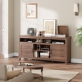 thumbnail image 1 of Modern Brown TV Stand for 63-65 Inch TVs – Semi-Open Entertainment Center – Double Door Cabinets – 8 Storage Compartments – Adjustable Shelves – Easy Assembly – Brown, 1 of 6