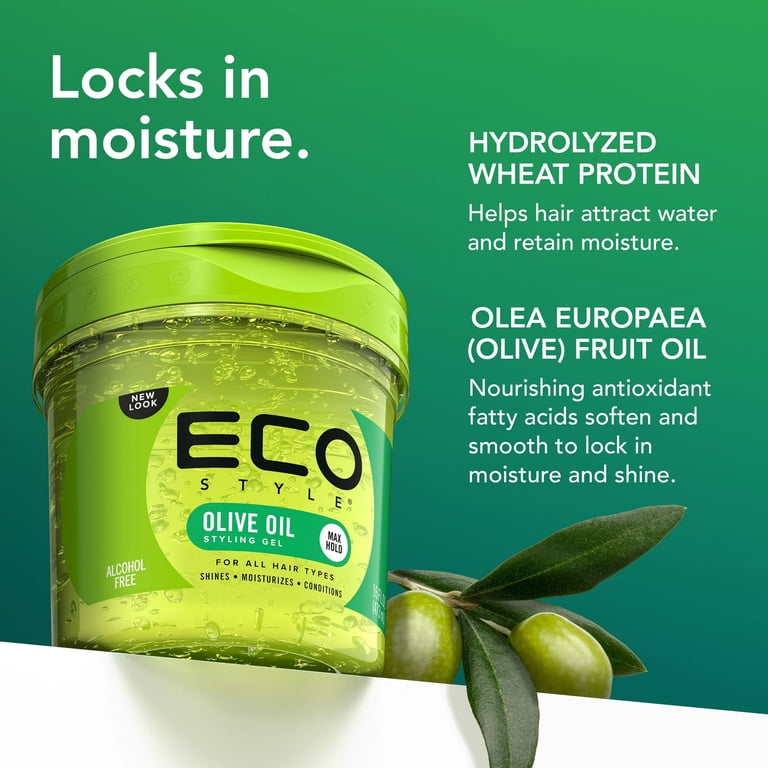 ECOCO Eco Style Olive Oil Hair Gel, Maximum Hold, Deep