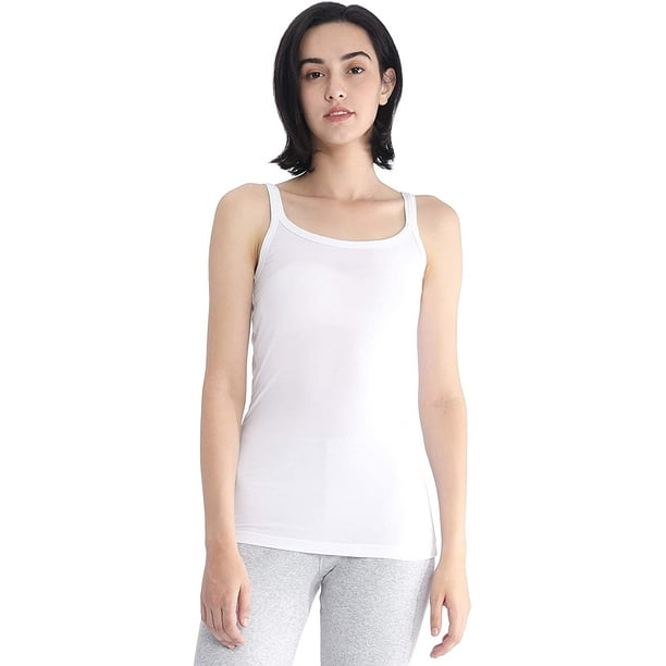 Women's Tank Top Bamboo Rayon Camisole Long Length Layering Tank Tops Camis  3 Pack S~XL
