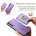 thumbnail image 3 of Allytech Samsung Galaxy S23 Case, Detachable Magnetic Wallet Case with Card Holder & Ring Stand, Support Car Mount, Premium PU Leather Shockproof Durable Protective Slim Case Cover - Purple, 3 of 11