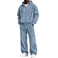 thumbnail image 6 of Solthread Mens Tracksuit 2 Piece Leopard Print Cheetah Print Hoodie and Wide Leg Pants Casual Outfit Sets, 6 of 6