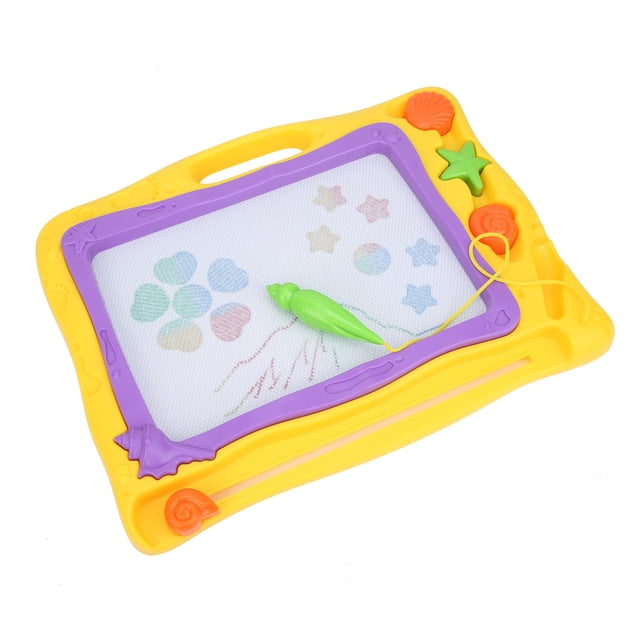 Bloc de escritura a mano, bloc de dibujo para nios amarillo interesante magnético, plástico con mango para niosToys Fyydes Descripción de la referencia