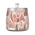 thumbnail image 7 of Yayeee Ashtray with Lid for Cigarette Smokeless Stainless Steel Home Ash Holder, Light Pink Gingerbread Houses, 7 of 7