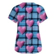 thumbnail image 3 of Petite Scrubs For Women,Women's Fashion V-Neck Nursing Top Valentine's Day Print Short-Sleeve Nursing Scrub Top with Pockets - Blue - XXXXL, 3 of 5