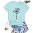 thumbnail image 4 of JIKNTTR Women's Floral T-Shirts O-Neck Dandelion Sun Flower Graphic Casual Tee Boho Tops Cute Short Sleeve Tee Shirt Womens Tshirts Trendy Fashion Tops, 4 of 5